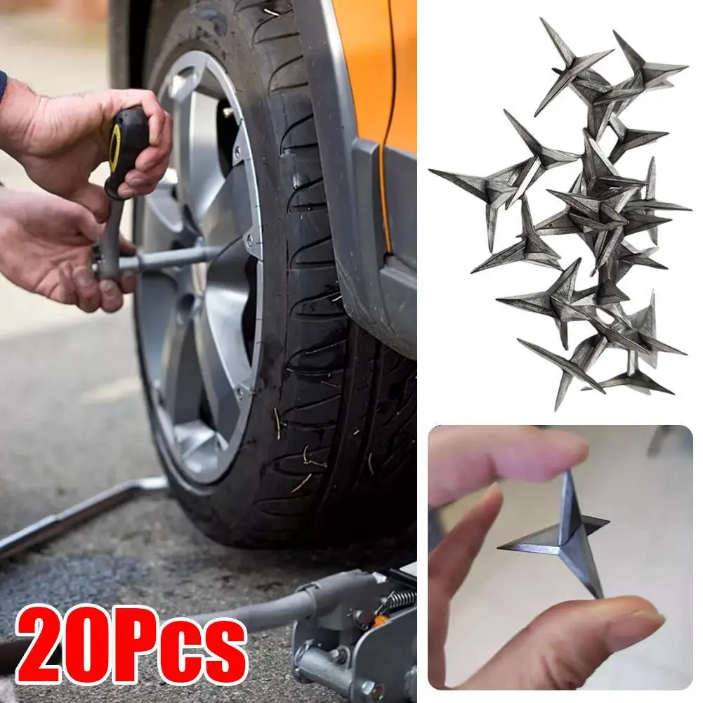 

20Pcs Tire Tyre Puncture Round Nail Spikes Corrosion Resistant Anti-Theft Security Car Vehicle Puncture Nails Accessories