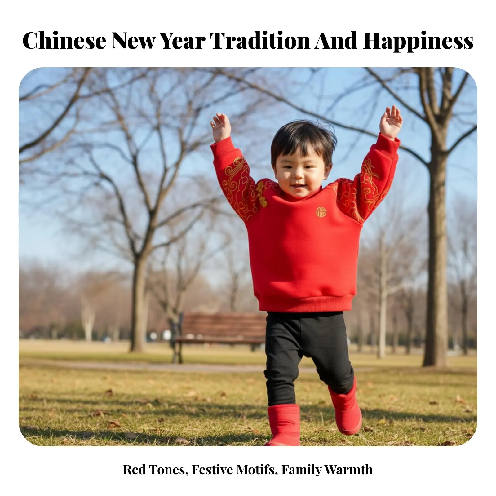 Infant New Year Costume, Chinese Style Tang Suit, Red Festive Dress, Boys & Girls, Soft Material - view 5