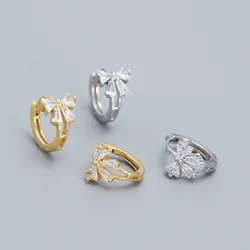 Trendy Sweet Rhinestones Y2K Bow Hoop Earrings for Women Sparkling Exquisite Birthday Party Jewelry Gift