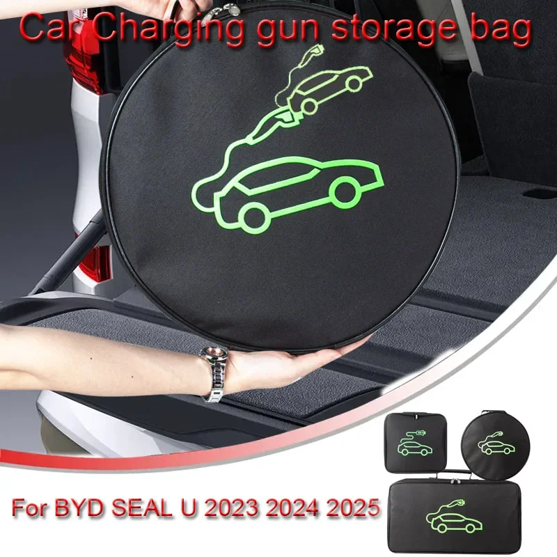 

For BYD SEAL U KING CHAZOR QIN L EV Car Portable Charging Cable Storage Carry Bag Waterproof Retardant Trunk Storage Box