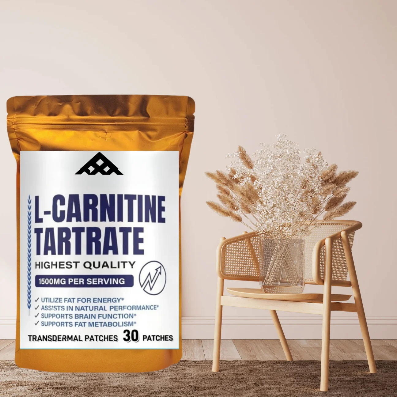 30 Patches L-carnitine Transdermal Patches For Energy Boost Natural Energy, Support Metabolism & Fatigue