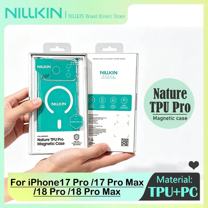 NILLKIN Nature TPU Pro Magnetic Case For iPhone 18 Pro/18 Pro Max/17 Pro, Magnetic Charging Shockproof Cover with Airbag Corners
