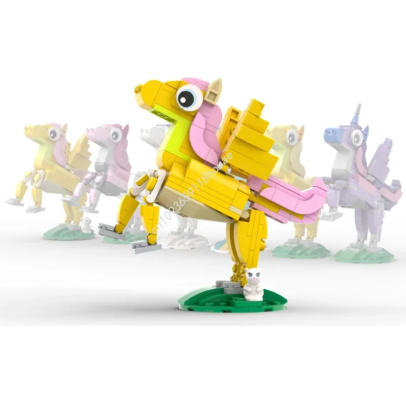 

157 деталей MOC Fluttershy, строительные блоки, идеальный подарок на Рождество, развивающая игрушка, конструктор для детей на день рождения