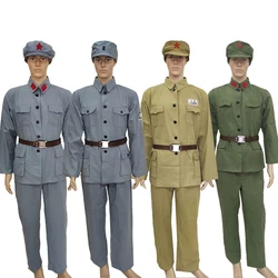 Uniformi militari cinesi lavoratori agricoltori abbigliamento militare rosso vecchi tempi 1920s - 1970s abbigliamento militare per spettacoli espositivi