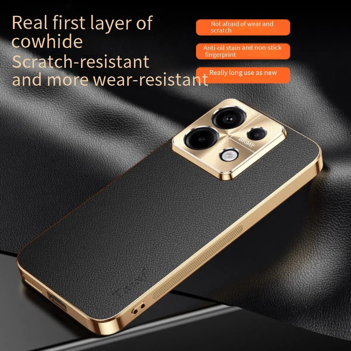 Casing Ponsel Kulit Vegan Mewah untuk Xiaomi Redmi Note 13 Pro Pro + Pelindung Lensa 5G Tahan Benturan untuk Penutup Belakang Xiaomi Poco X6