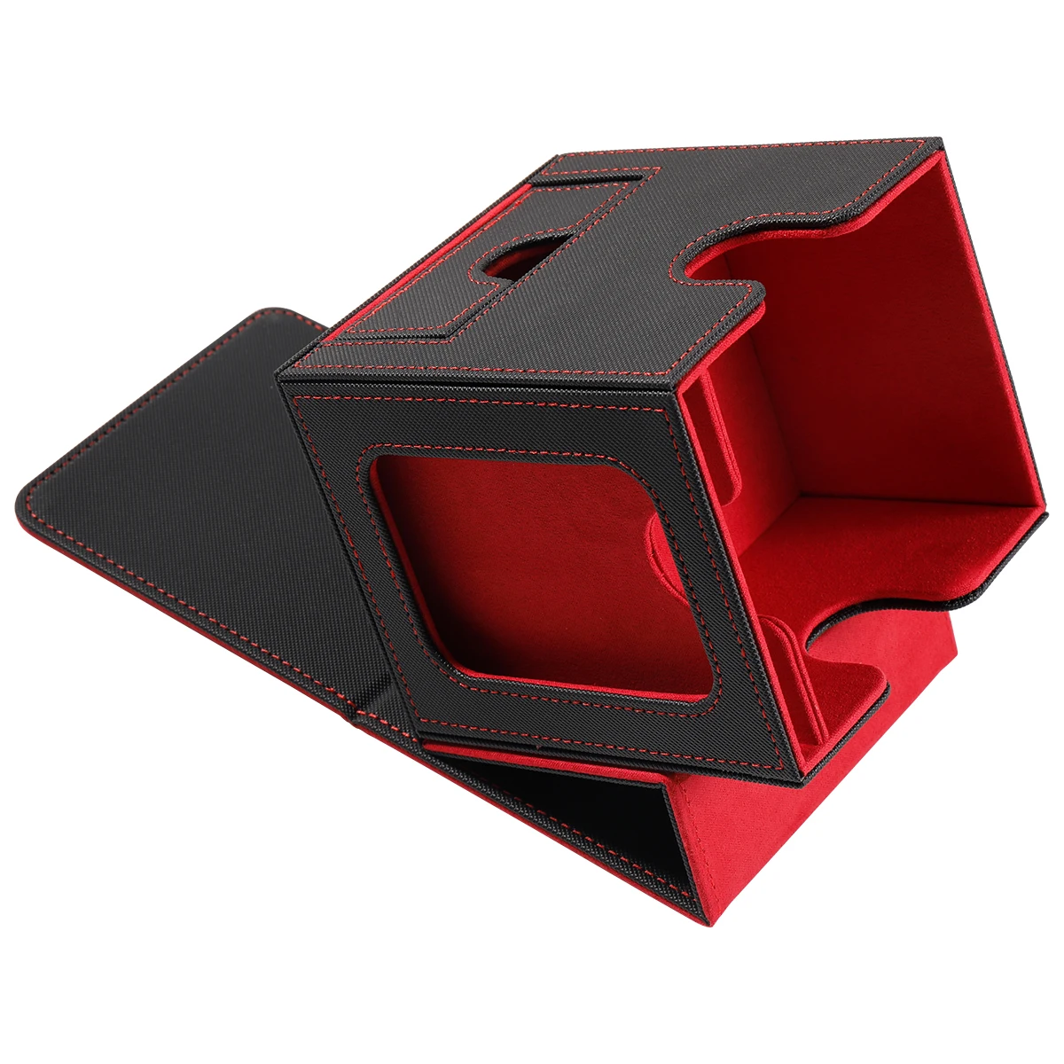 Leren MTG-kaartendoos met 2 commandant-displays, waterdichte dubbellaagse kaartopslag, geschikt voor 200 + dubbellaagse beschermkaarten