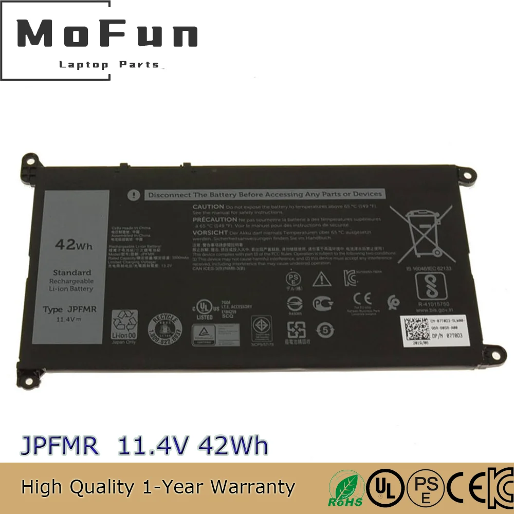 

New Original JPFMR 11.4V 42Wh Laptop Battery for Dell Chromebook 3400 5488 5493 5593 7MT0R 16DPH
