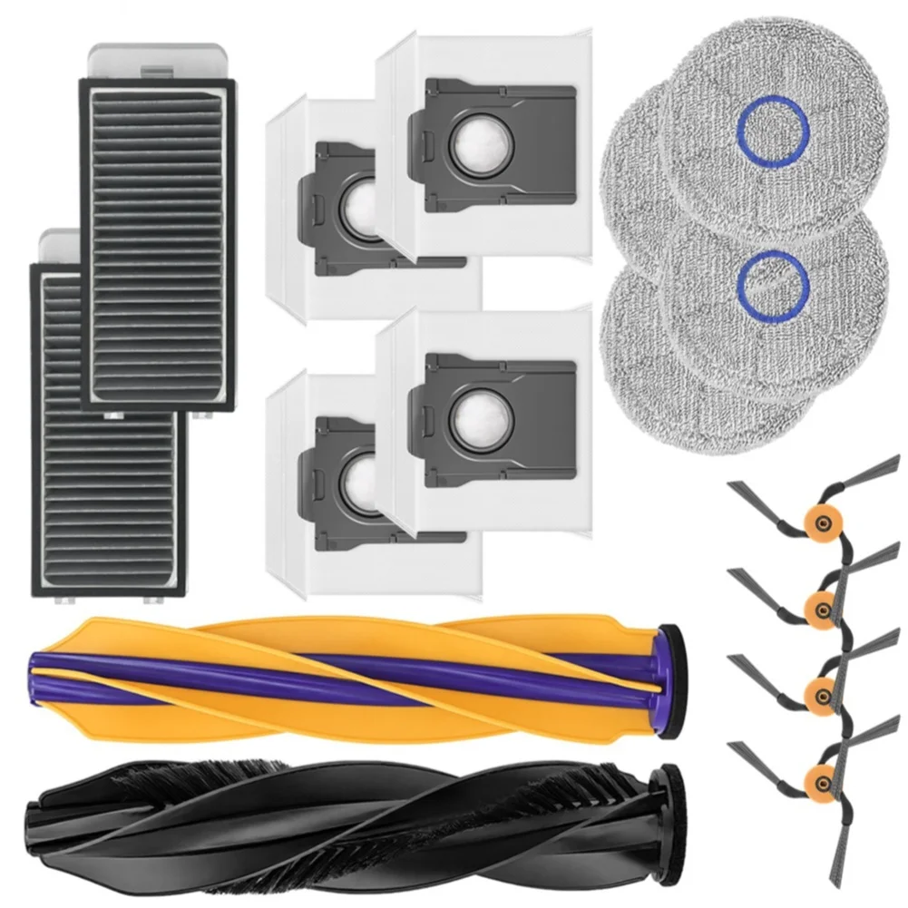 For Dreame X60 Pro-Ultra Complete Mian Brush Side Brush Hepa Filter Dust Bag Mop Cloth Kit  Vacuum Cleaner Spare Parts
