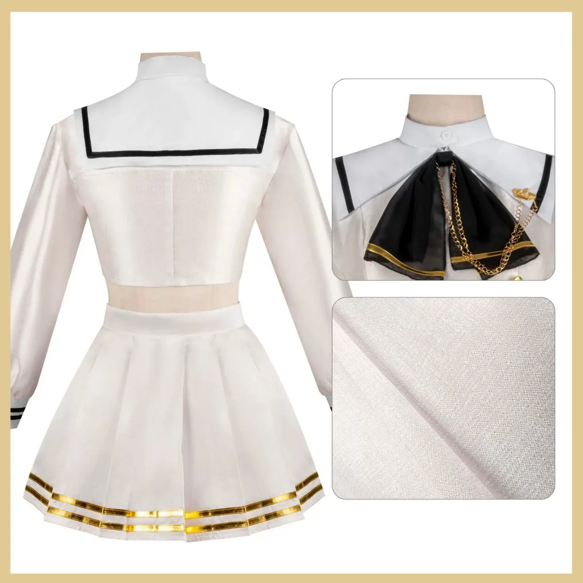 Anime Game Azur Lane Hms Janus Cosplay Costume Japanese White JK Uniform Skirt Long Sleeves Shirt Woman Sexy Sailor Suit view 6