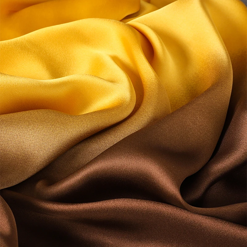 Luxus Farbverlauf Seiden schal Frauen Marke solide Femme Schals Wraps Bandana Kopf Foulard Mode Dame Hijab Hochzeit Poncho – Detail 9