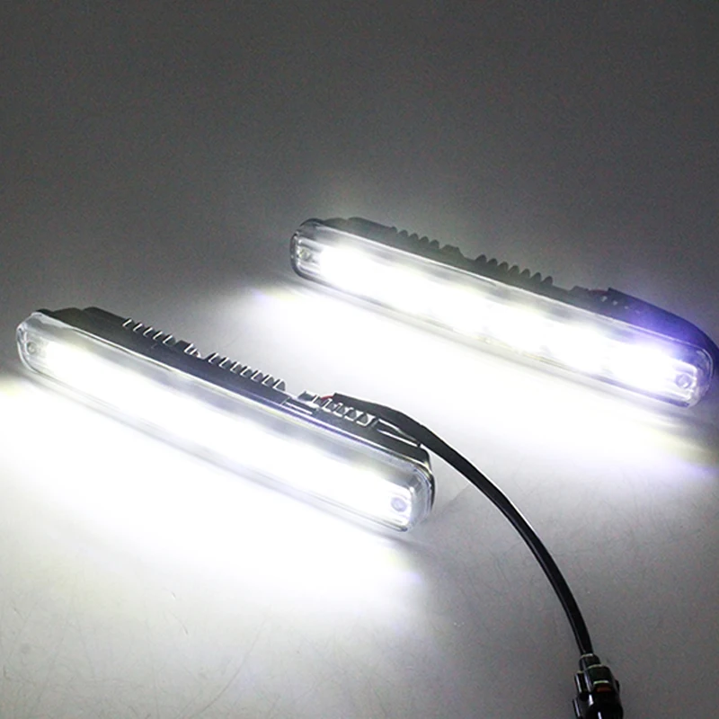 2Pcs/Set LED Auto Daytime Running Lights Fog Lamp with On/Off Fucnction 100% Waterproof COB DRL External Day Driving Light