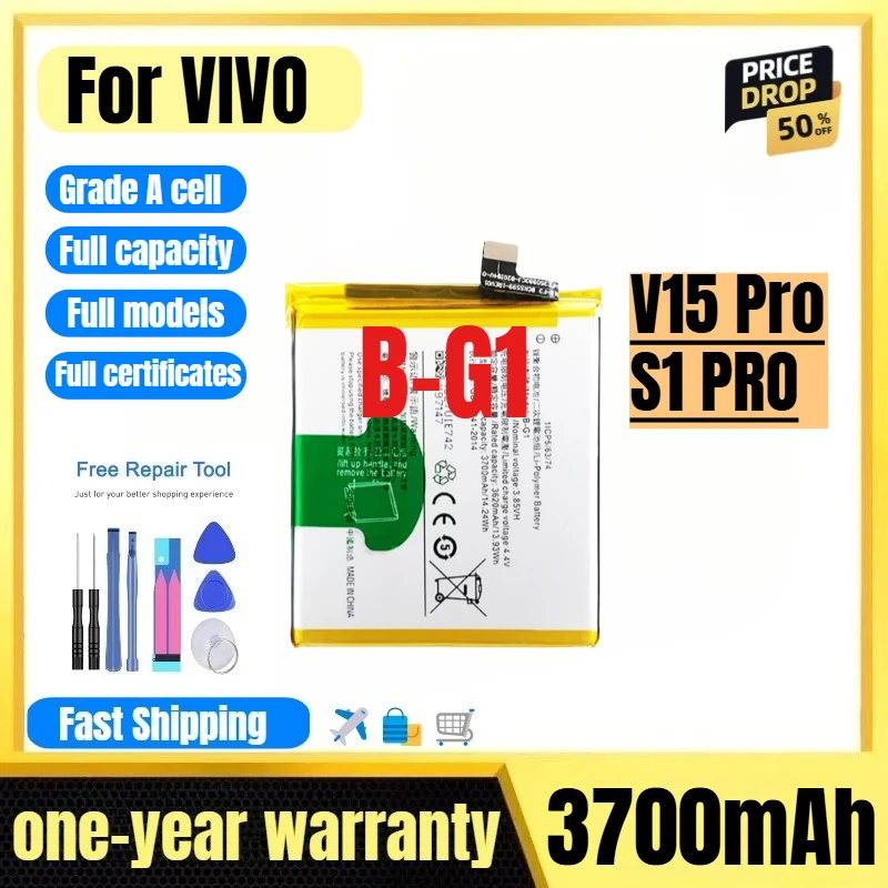 

B-G1 for VIVO V15 Pro/S1 PRO Mobile Phone Battery 0 Cycle High Quality High Capacity Replacement Bateria Grade A Cell with Tools