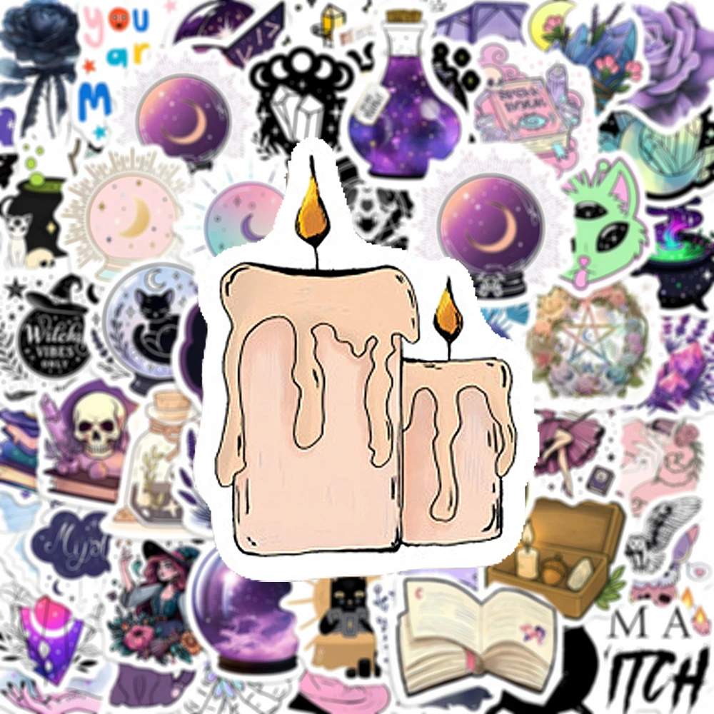 

10/30/50/100pcs Cool Magic Crystal Stickers Gothic Witchy Apothecary Graffiti Decal DIY Guitar Laptop Motorcycle Kid Sticker Toy