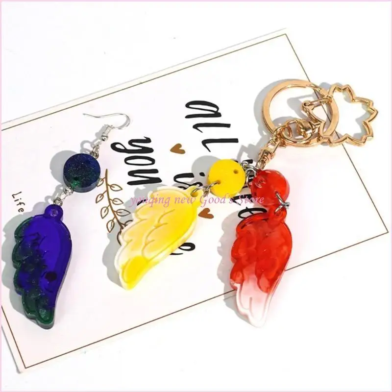 57QA Earrings Mold Butterfly Wings Epoxy Casting Mold Keychain Pendant Silicone Mold