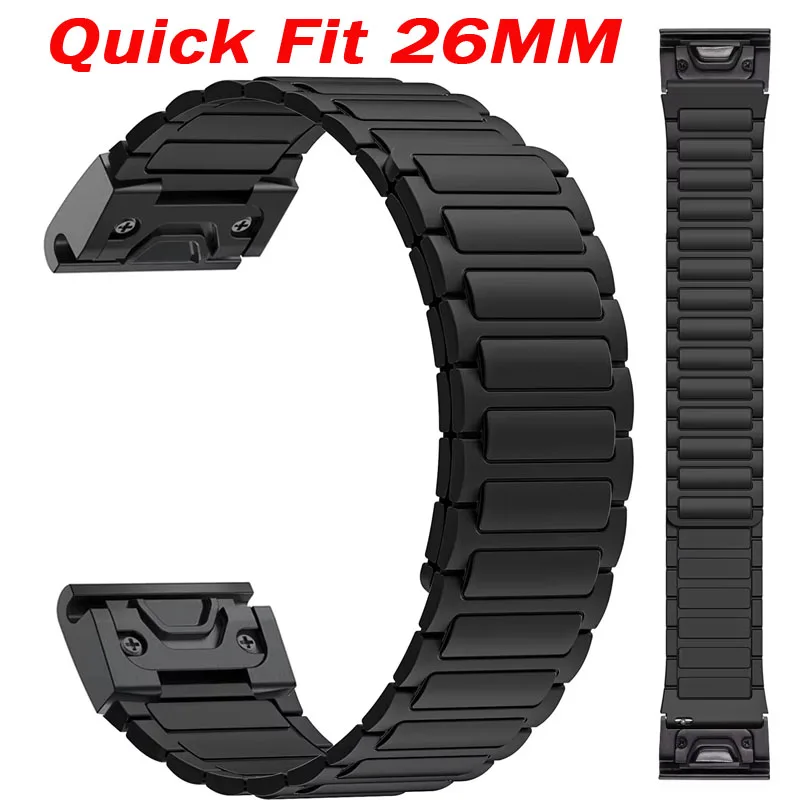 Correa magnética de silicona de 26mm para Garmin Band Fenix 8 7X 7 Pro Fenix 6X 5X 5Plus Tactix 7 Enduro 3 2 Loop descent mk1 pulsera