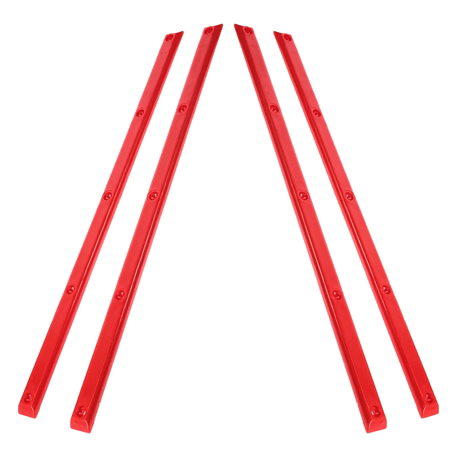 4Pcs Skateboard Rails Rib Bone Rails Shock Absorption Deck Rail Protectors Red 14.34x0.71x0.28in Skateboarding Accessories