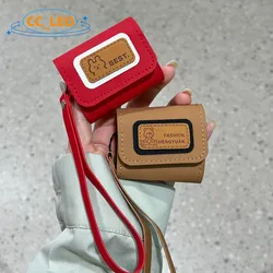For Realme Buds T300 / T310 Case Cartoon Bear Realme Buds T100 Leather Soft Case Cute Lanyard Realme Buds Air3 Protective Cover