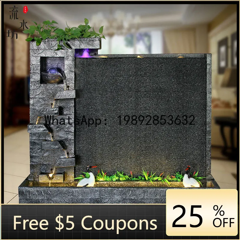 

Z4 Office Water Curtain Wall Living Room Fish Tank Flowing Water Fountain Creative Humidifier Ornament