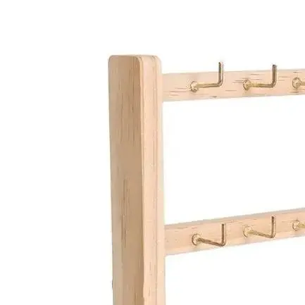

Wooden Jewelry Display Stand Necklace Bracelet Key Holder Hook Storage Rack Earring Pin Brooch Holder Stand Organizer