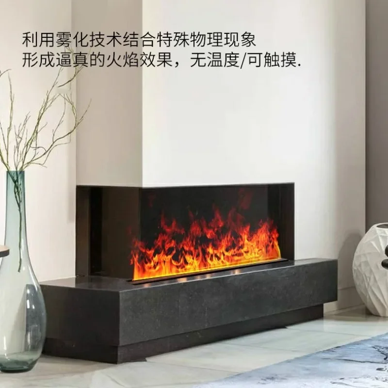 Electronic Fireplace LED Light Source Ultra-thin Panel Atomization Fireplace European Decorative Embedded Simulation Flame 3d