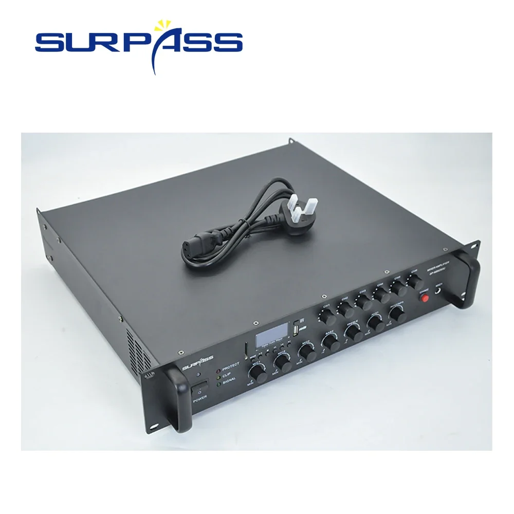 Amplificador Mixer Multifuncional com Bluetooth, Amplificador De Áudio, PA Fundo, Sistema De Som Para Escritório, Sala De Aula, Hotel, Villa, 6 Zonas