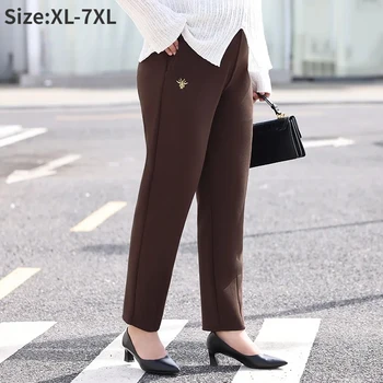 女性の特大ドレスパンツ,スーツパンツ,ハイウエスト,ルーズ,オフィス,フォーマル,ラージサイズ,5xl,6xl,7xl,秋