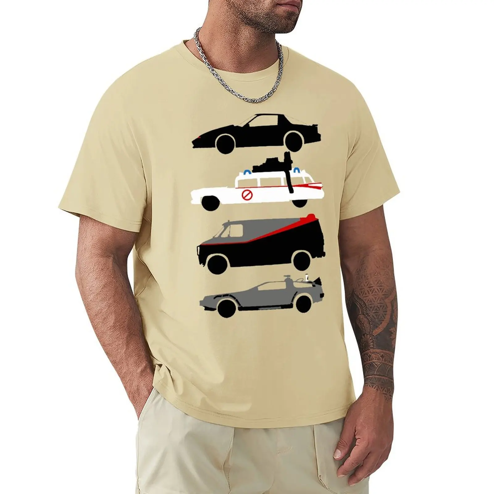 

Knight Rider Kitt Ghostbustears Men Tshirt The Car's The Star Casual O Neck T-Shirt Cotton