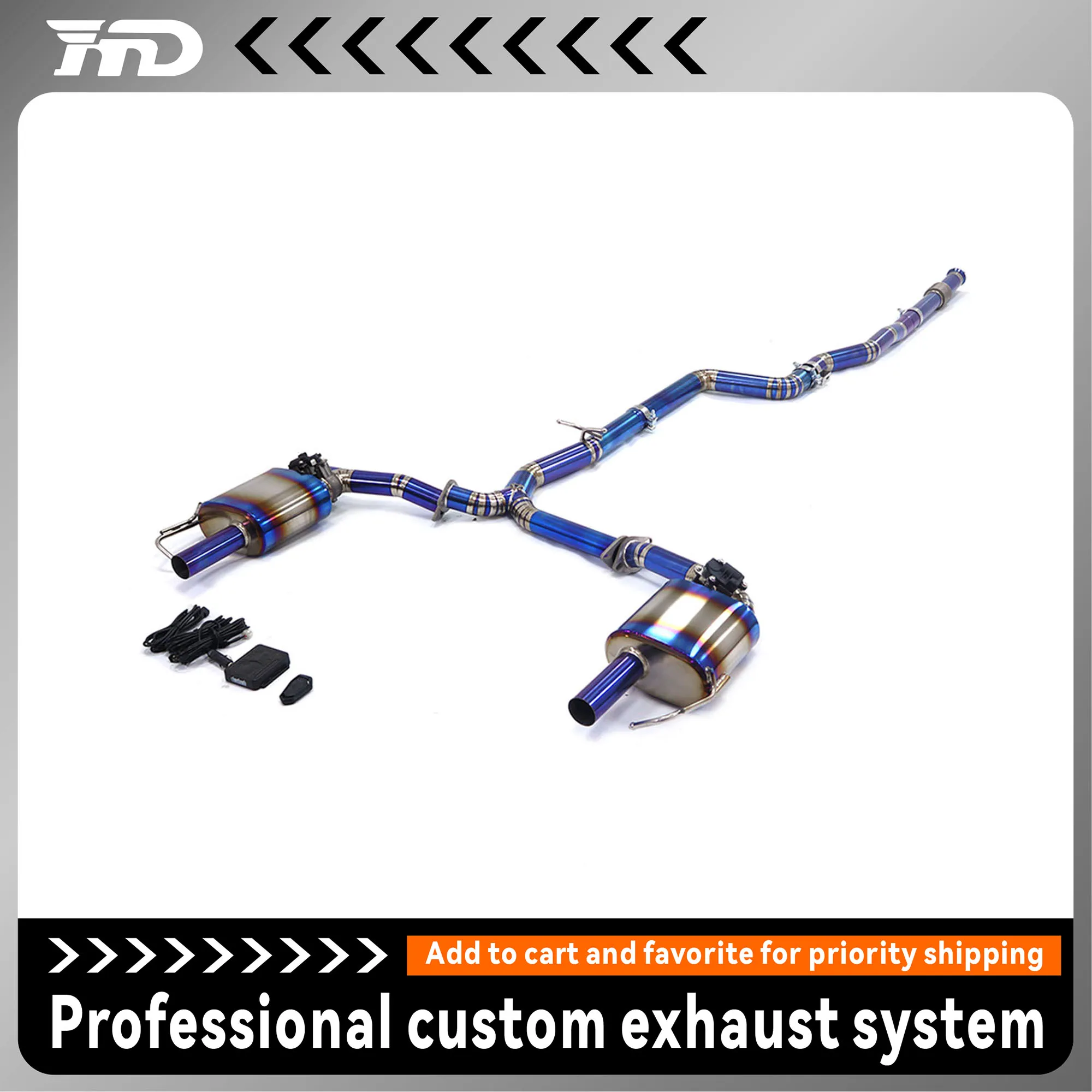 

for Mercedes Benz C200 C250 C300 W205 1.5T 2.0T Valve Muffler HMD Titanium Alloy Exhaust System Performance Catback