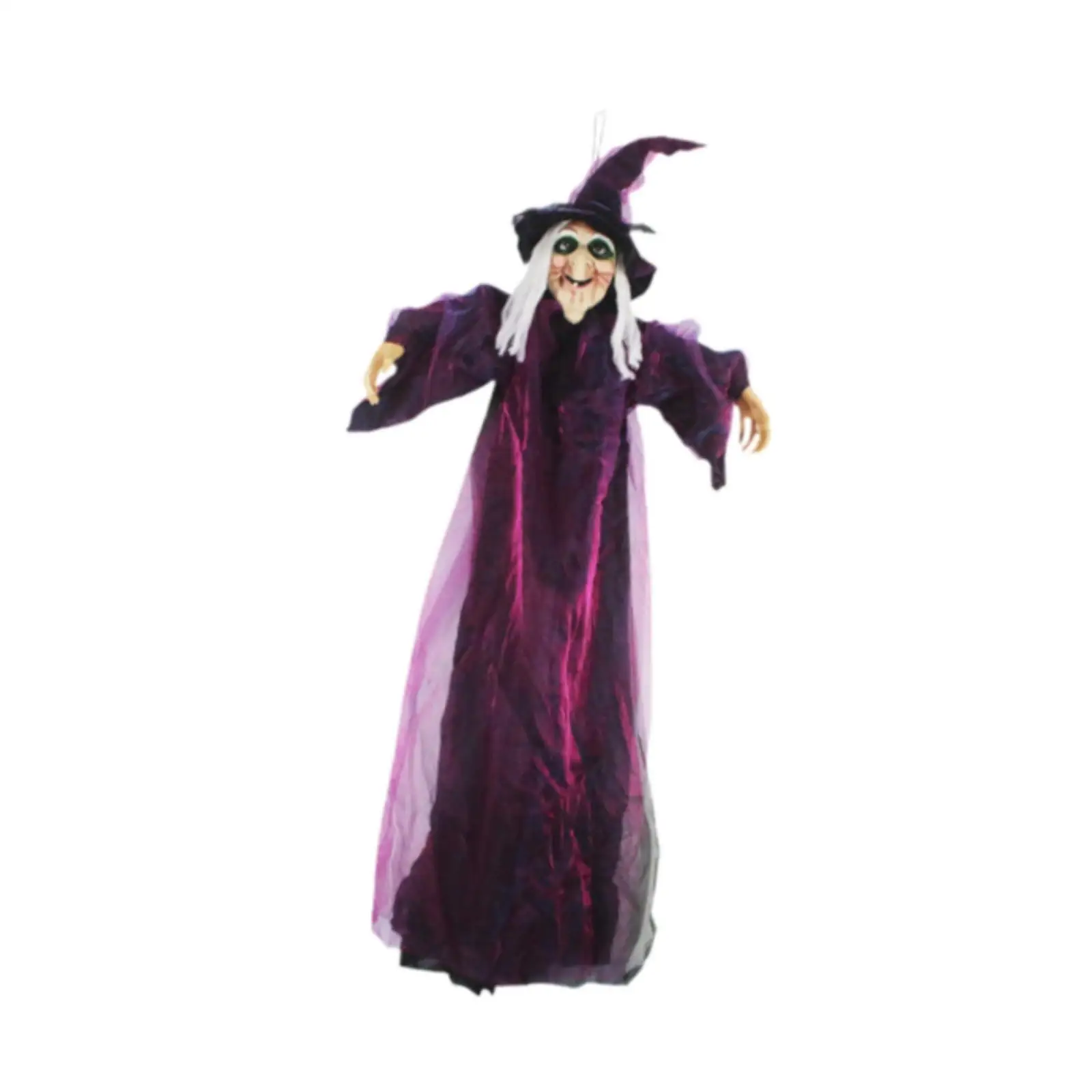 

Halloween Hanging Witch 71" Halloween Decoration Spooky Sounds for Scary Mazes Lawn Costume Parties Indoor Spooky Entertainment