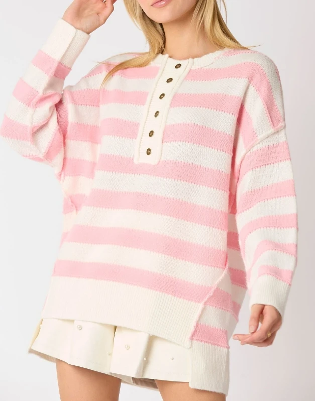 Autumn Fashion Sweater Cute and Sweet Color Blocked Loose Casual Knitted Sweater Long Sleeved Striped Top for Women