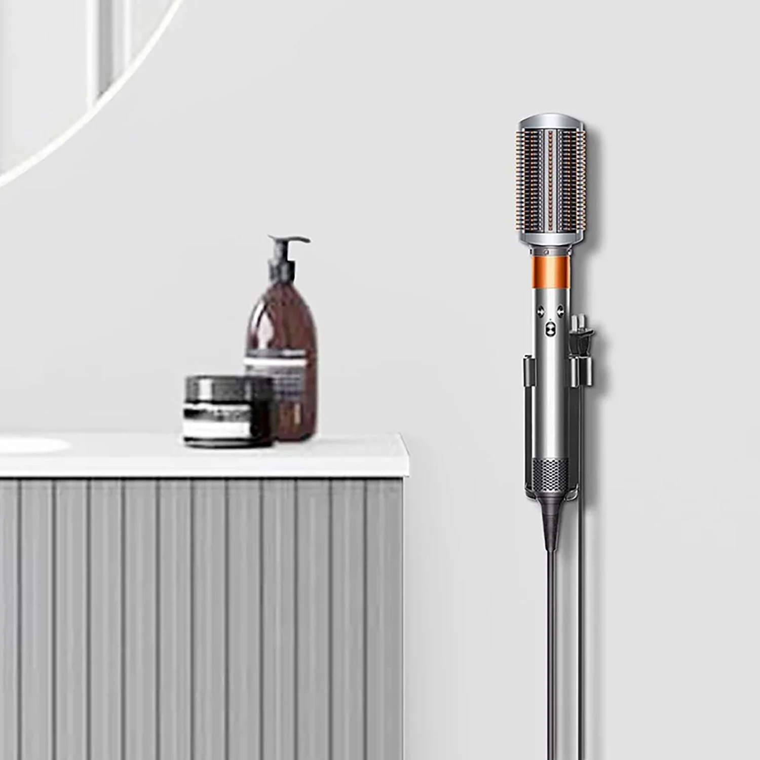 Wall-Mount Holder for Dyson Airwrap Styler Hair Curling Suitable Various Curly Hair Sticks Iron Aluminum Organizor Storage Rack - view 4