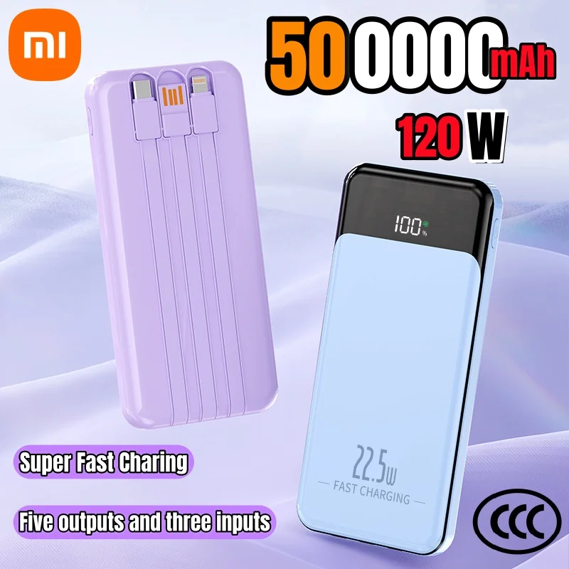 ROMOSS 500000 мАч Power Bank Встроенный 3 кабеля Портативный внешний аккумулятор большой емкости с цифровым дисплеем для iPhone Huawei Samsung ROMOSS 500000 мАч Power Bank Встроенный 3 кабеля Портативный внешний аккумулятор большой емкости с цифровым дисплеем для iPhone Huawei Samsung