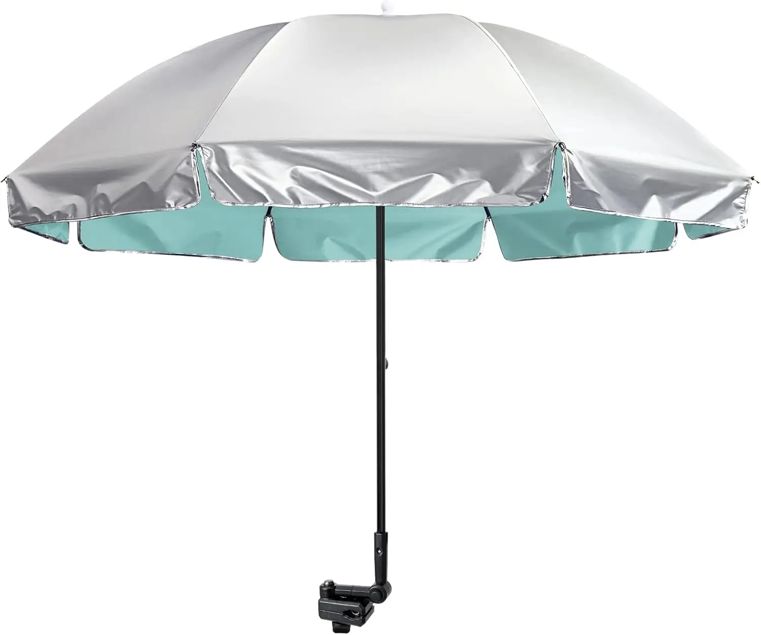 Universal Clamp-On Sun Umbrella with UPF 50+ UV Protection for Outdoor Chairs, Strollers, and More