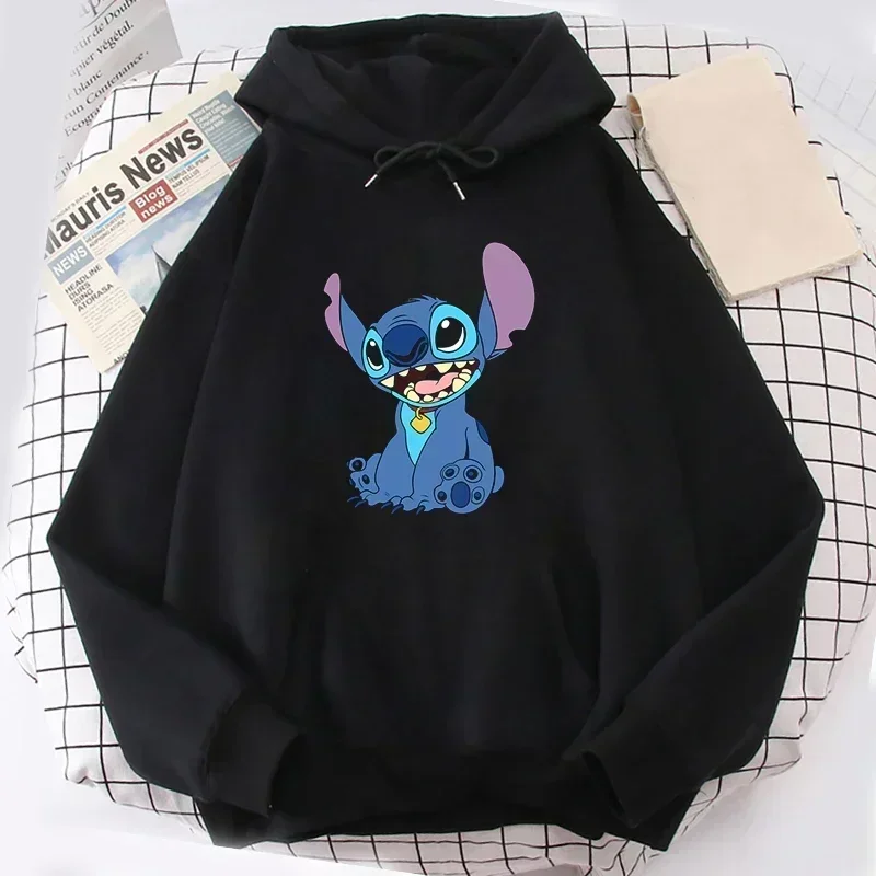 Daily Printed Stitch Men Hoodies Disney Cartoon Creative Fashion Graphics Trendy Comfortable Autumn Winter Male Sweatshirts