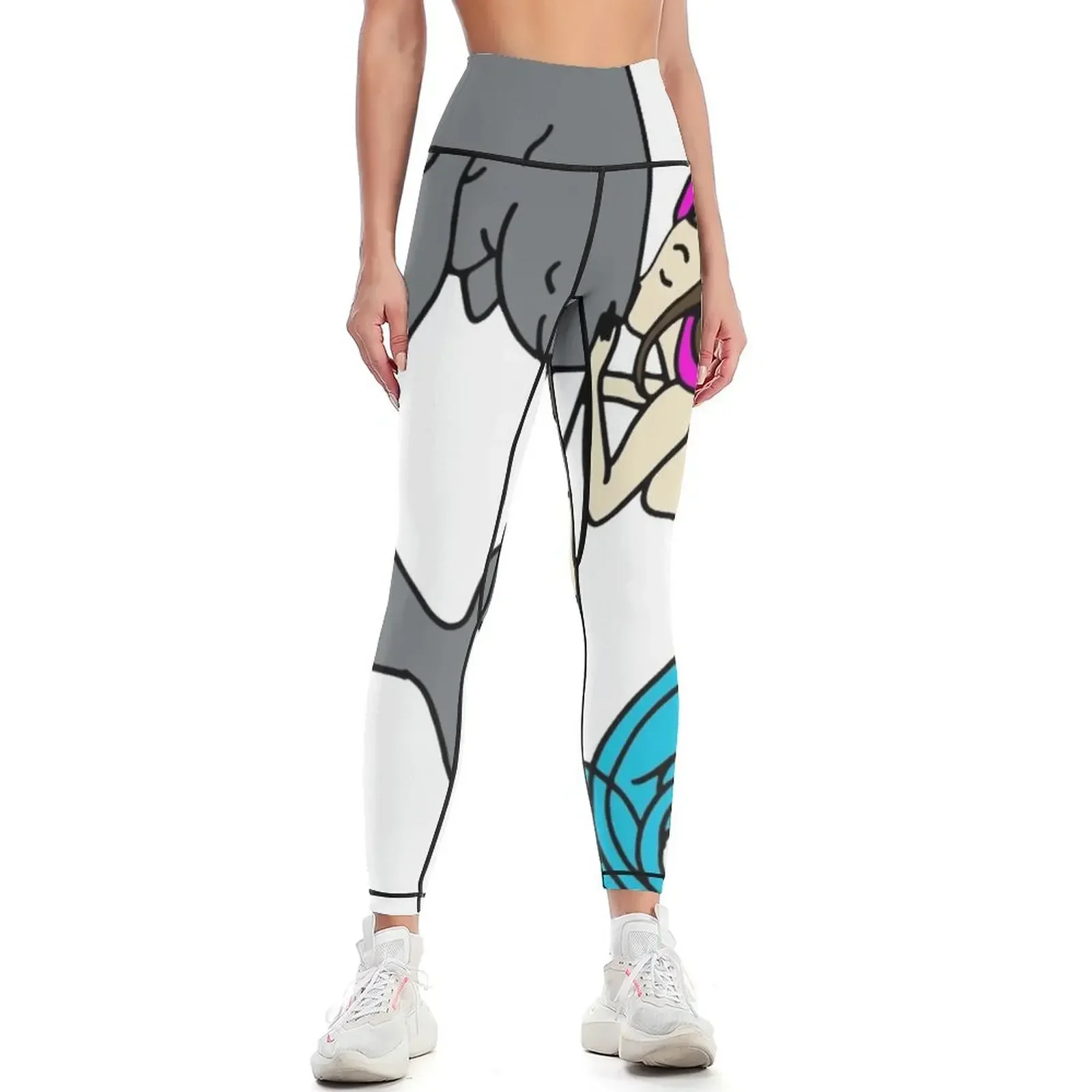 

mermaid with narwhale Leggings sporty woman gym sport legging Pants sport legging pants raises butt Womens Leggings