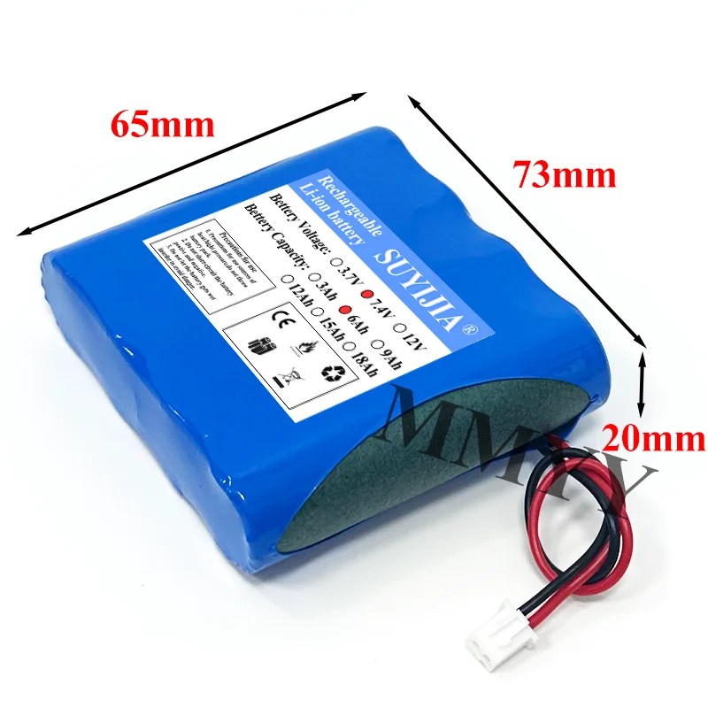 2S2P 7.4 فولت 6000 مللي أمبير 18650 بطارية ليثيوم حزمة 2S2P 6Ah الصيد مصباح ليد سمّاعات بلوتوث 8.4 فولت الطوارئ لتقوم بها بنفسك بطاريات مع PCB #4