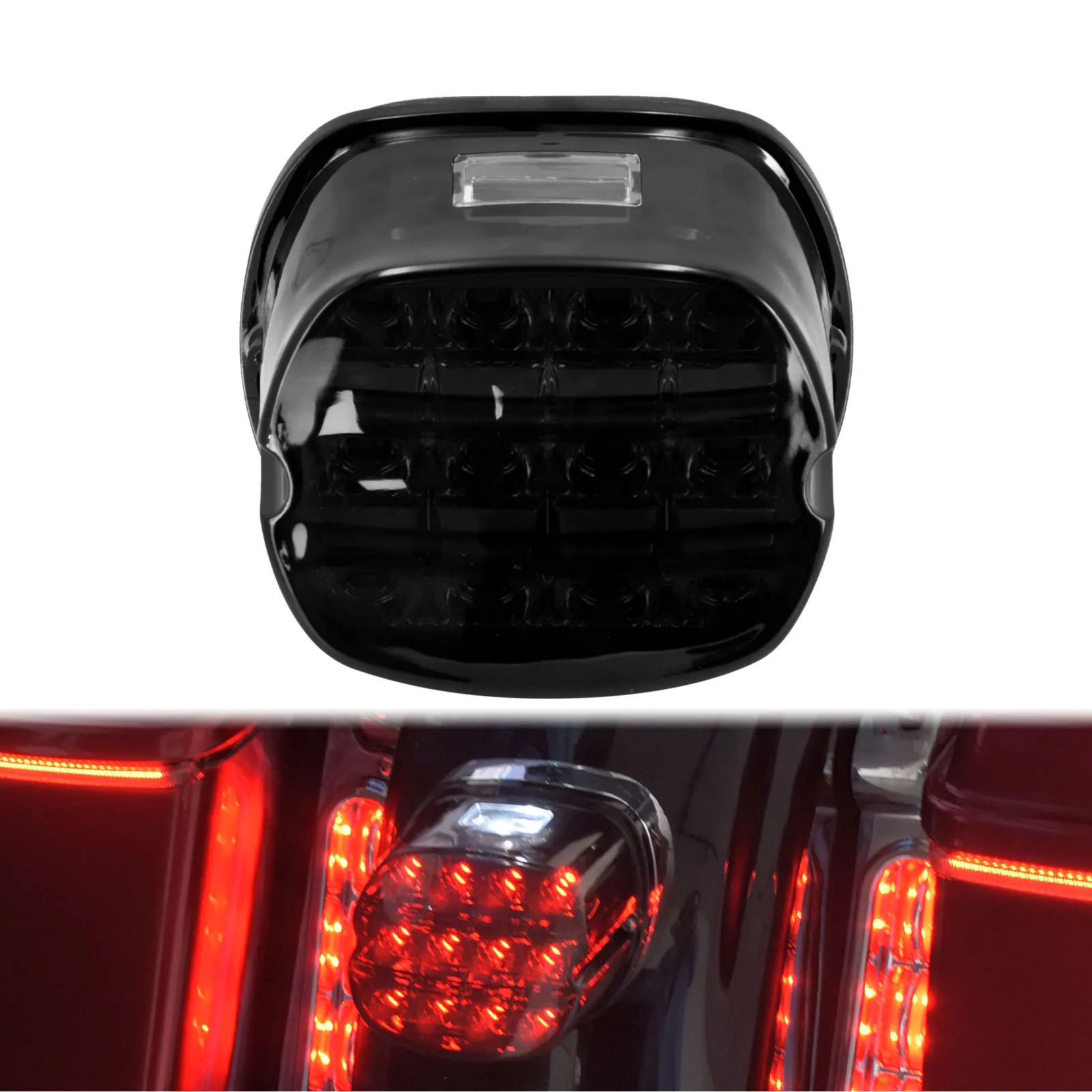 Motorcycle Rear LED Brake Tail Light For Harley Softail Dyna Fat Boy Night Train FXSTB Touring Street Electra Glide Sportster XL