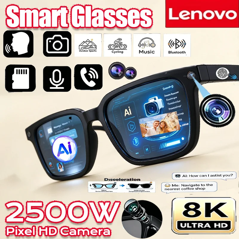 Smart Glasses Lens - Lenovo 12K AI Smart Glasses Electronics