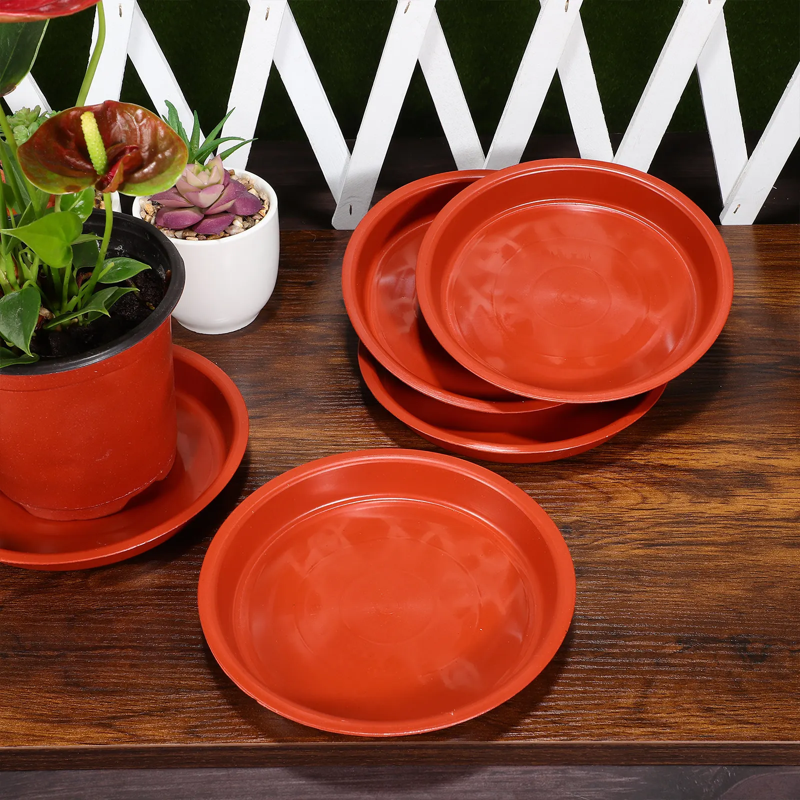 5Pcs Plastic Flower Pot Base Tray Round Plant Saucer Drip Tray for Indoor Outdoor Plants Gardening Plant Saucer