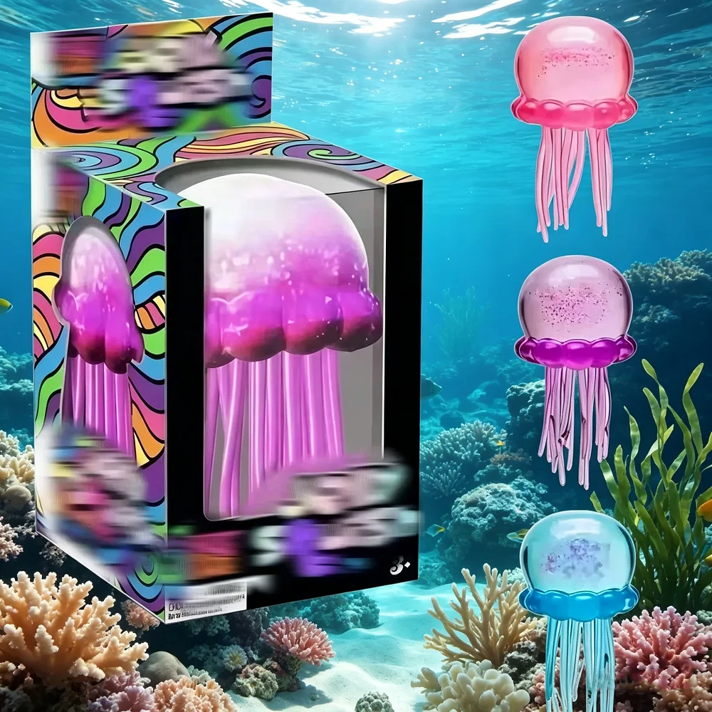 NeeDoh Jellyfish and Cube Squid Toys Soft Jelly Squeezing Stress Relieving Fidget Toys for Children and Adults Sensory NeeDoh