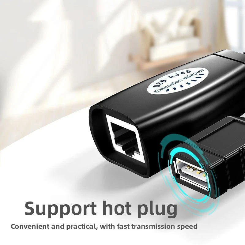 USB Signal Amplifier Extension Cable USB2.0 to RJ45 Network Extender Adapter for Mouse Keyboard Data Transmission
