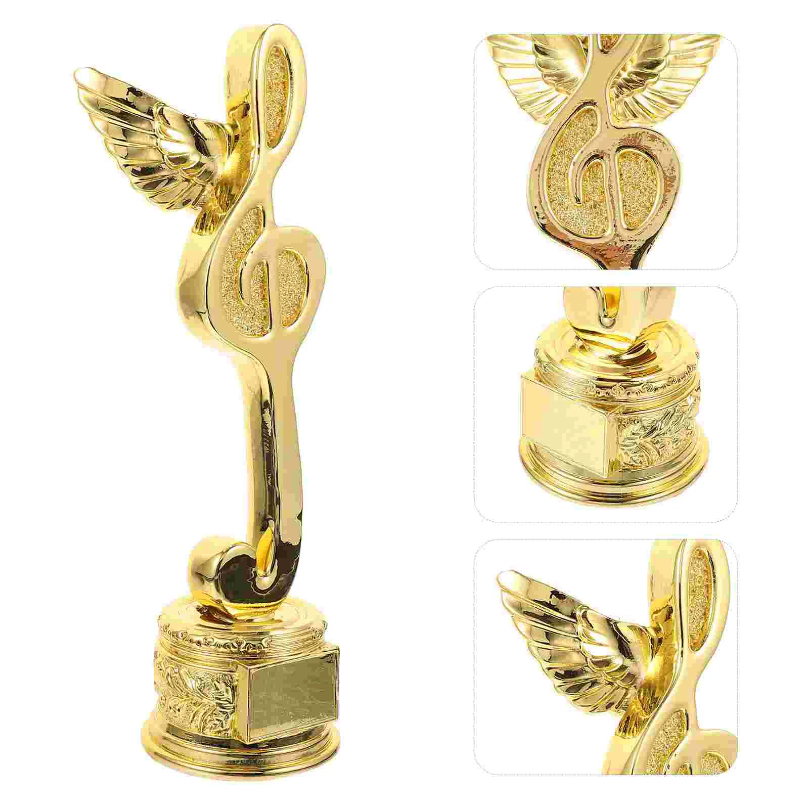 Resin Music Competition Trophy Party Singing Decor Contest Students Kids Microphone Gold