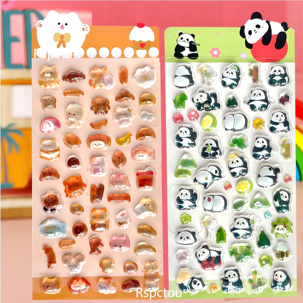 สติกเกอร์นูนลายการ์ตูนกระต่ายผีสุดน่ารัก 6 ชิ้น สติกเกอร์คริสตัล 3 มิติ สำหรับตกแต่งสมุดโน้ต โทรศัพท์ ตู้เย็น ของรางวัล ของเล่น ของขวัญ