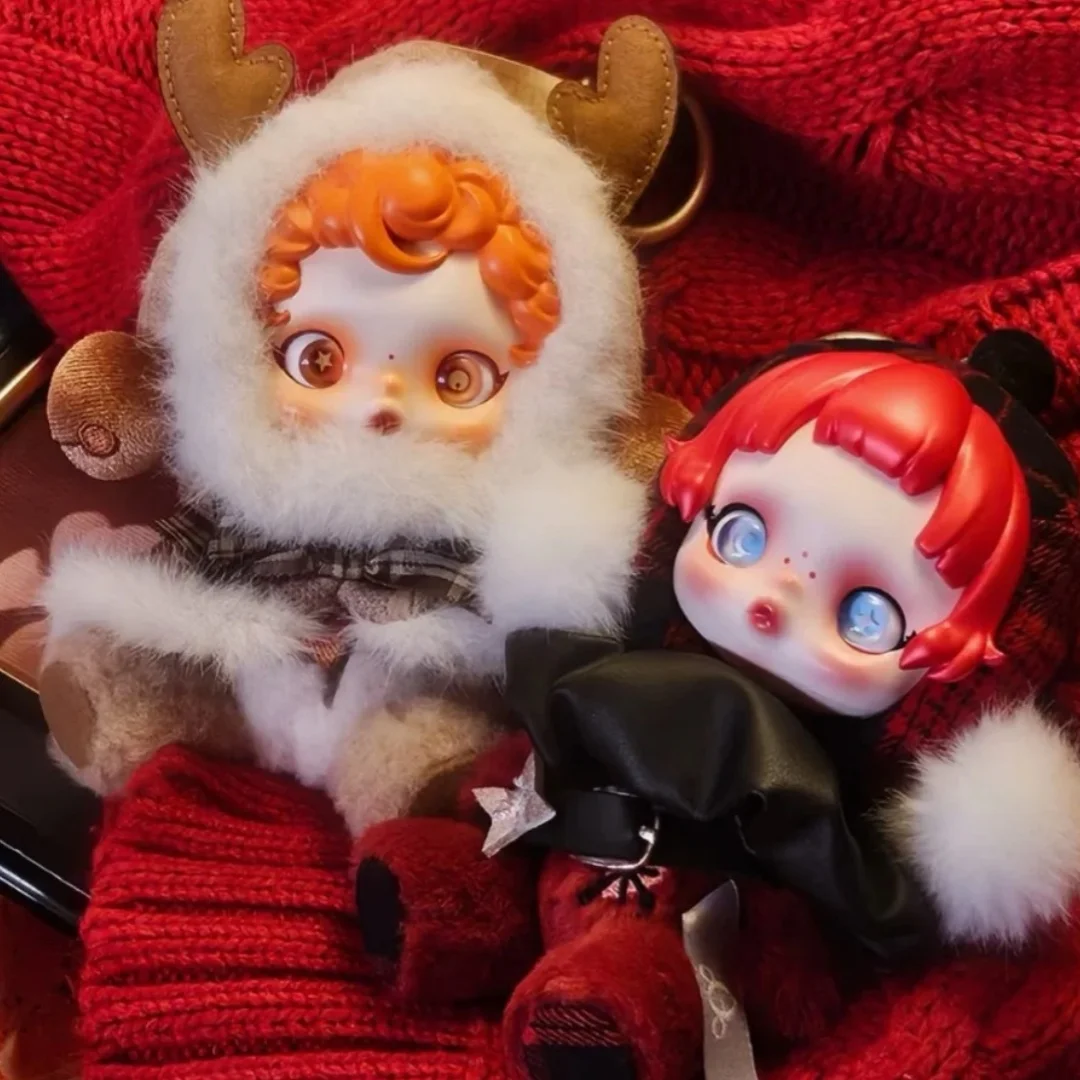 Skullpanda-caja ciega Original de la serie de música de invierno, colgante Sp Doll, adorno de escritorio, periférico de Navidad, regalo sorpresa exquisito