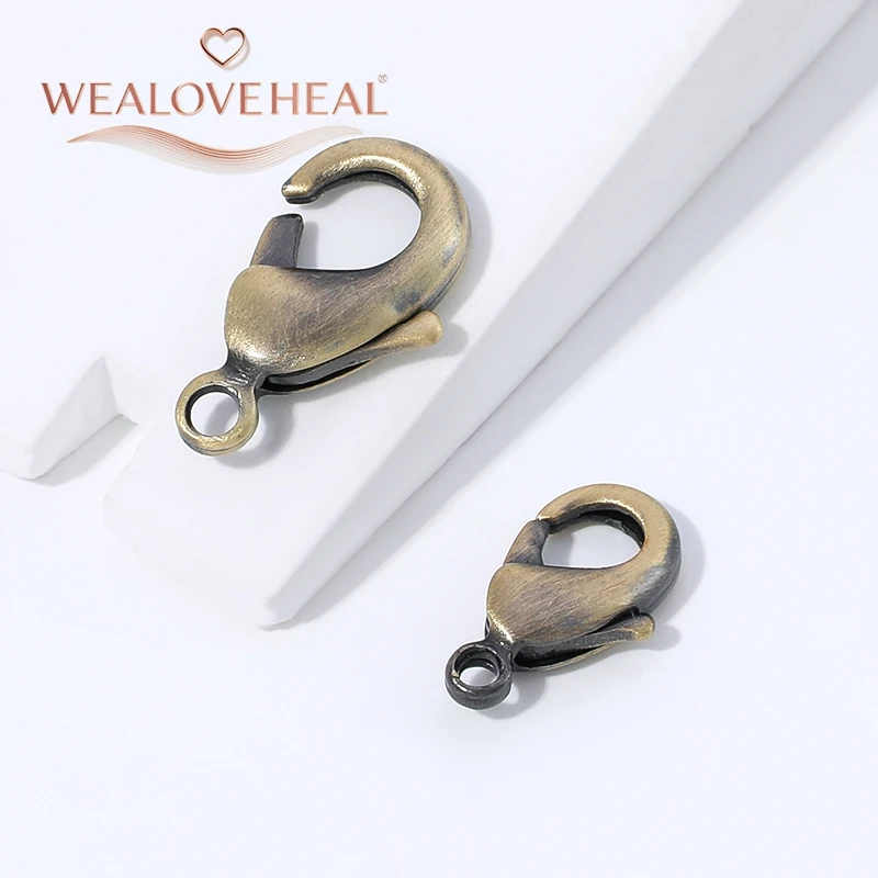 armband verschluss，12mm 15mm Antik-Bronze Messingbeschichtete Karabinerverschlüsse für DIY Schmuckherstellung Armband Halskette Zubehör Großhandel Bastelbedarf – Detail 15