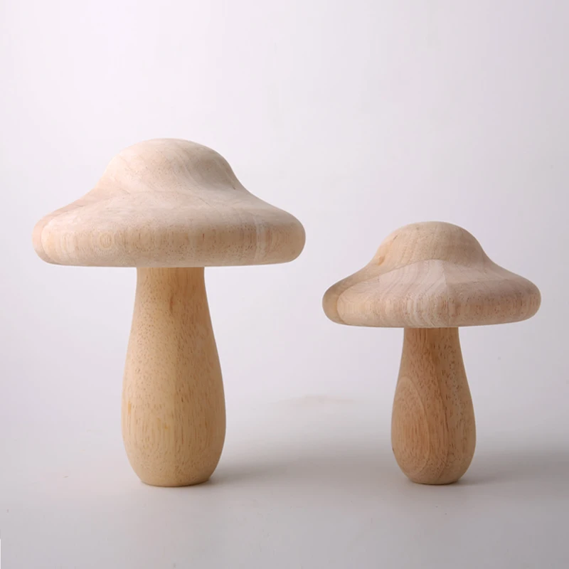 

Creativity Solid Wood Simulation Mushroom Crafts Wood Sculpture Kids Toys Living Room Desk Decoration Artwork Home Decorations