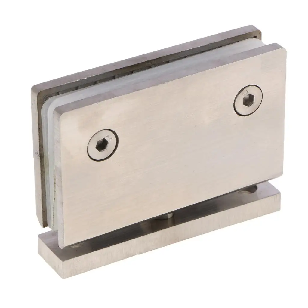 Square Flat Glass Clamp Stainless Steel Bathroom Door Hinge Tempered Glass Bracket for Swimming Pool Enclosure