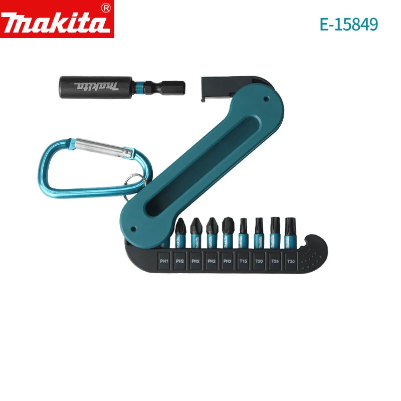 Makita E-15849 10Pcs Screwdriver Bit Set Magnetic Sleeve PH1 PH2 PH3 T15 T20 T25 T30 Hexagonal Cross Screwdriver Bit Accessories