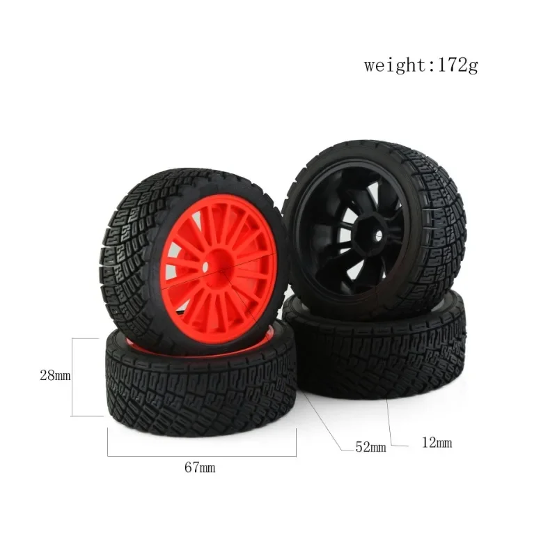 RS 1/10 RC سباق السيارات الإطارات رالي على الطريق الإطارات البلاستيكية عجلة ل Tamiya TT01 TT02 XV01 TA06 PTG2 HPI كيوشو WR8 HSP ترقيات جزء