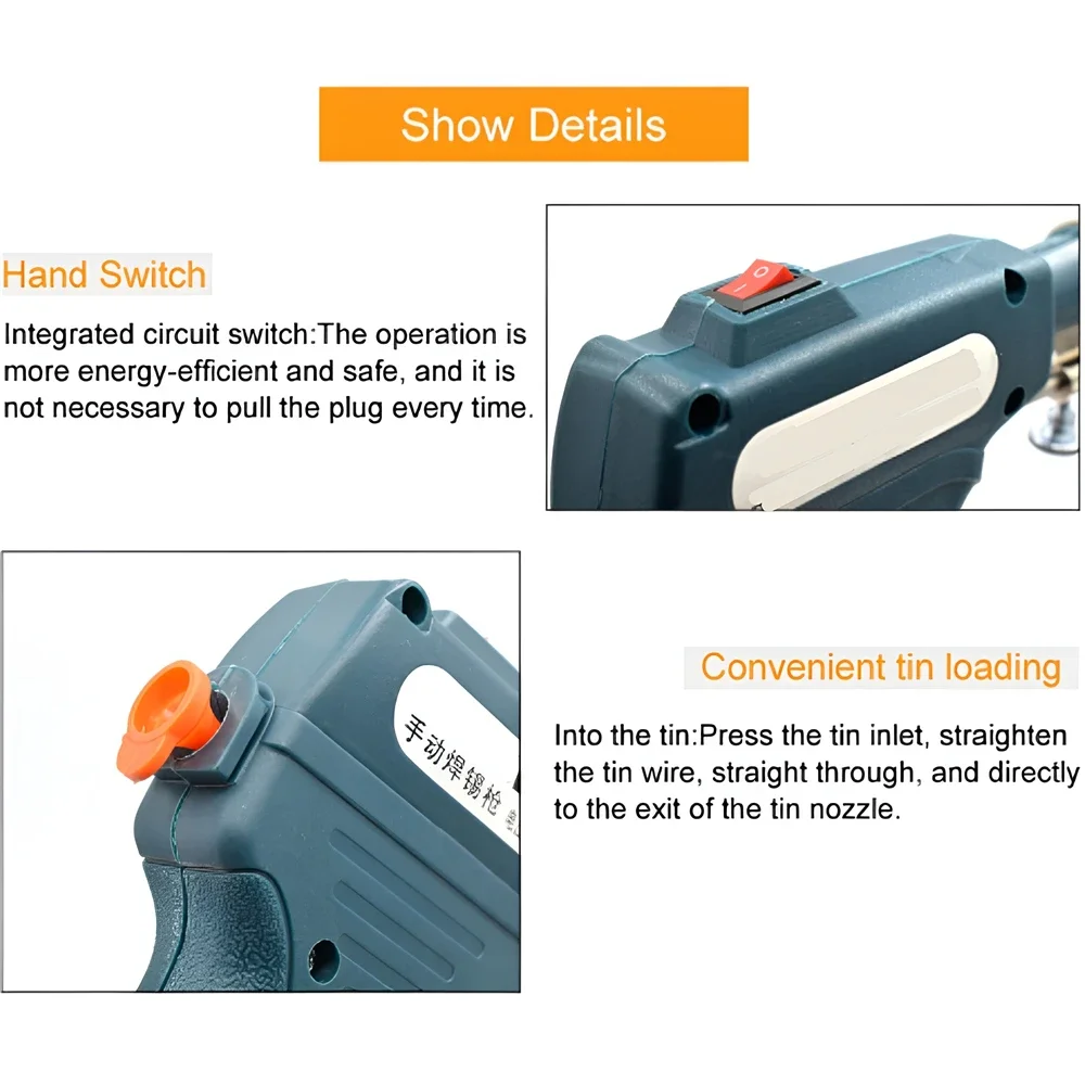 60W Electric Soldering Iron Kit Semi Automatic Tin Gun Tip Sucker Welding Tools 220V Welding Repair Tool Electric Soldering Iron